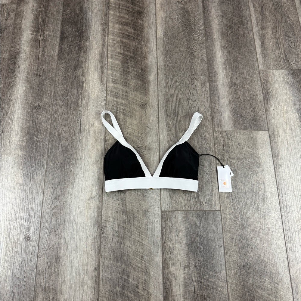 Shade + Shore Black/White Bikini Top